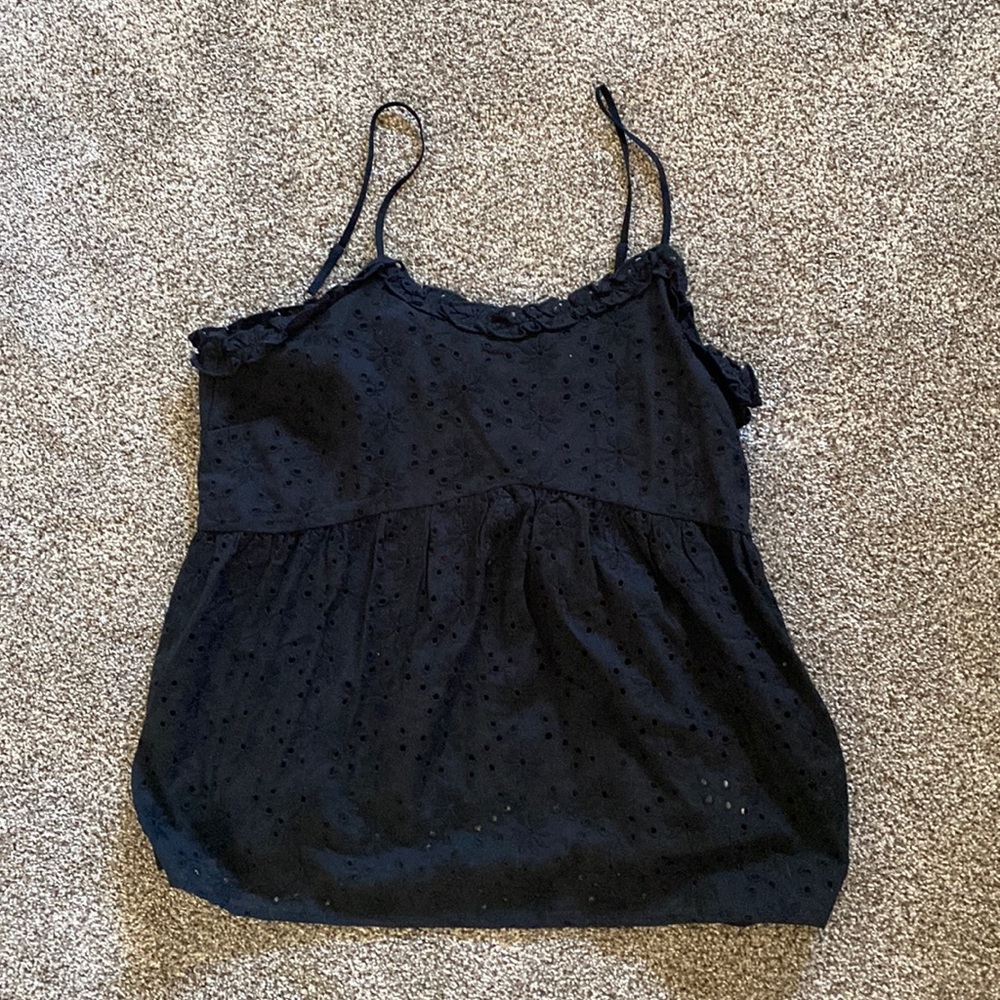 Black flower tank top